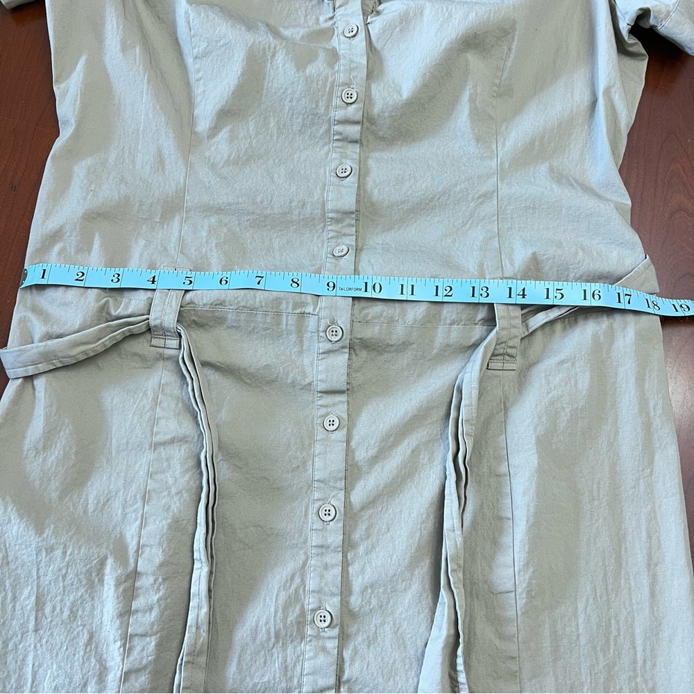 Smart Set Tan short sleeve Size 13 Large shirt dress button tshirt dress coverup - Picture 15 of 17